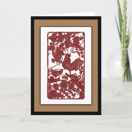 Kinesisk ZodiactuppPapercut plats Kort