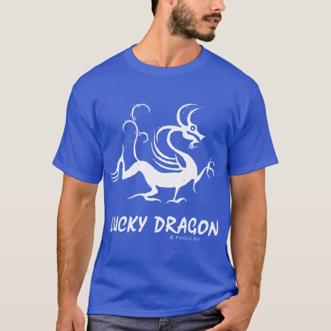 Kinesisk Zodiak 5 Lucky Dragon rolig T Shirt (Framsida)