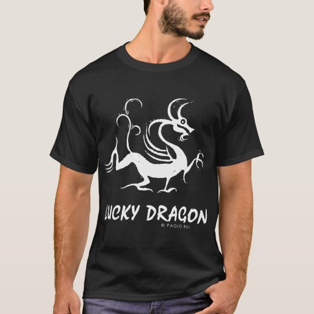 Kinesisk Zodiak 5 Lycklig Drak 2 T Shirt (Framsida)