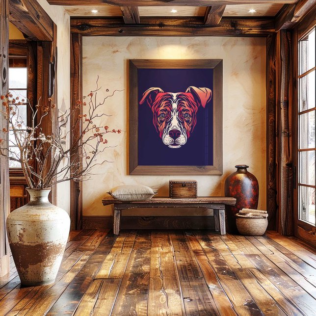 Kinesisk Zodiak Hund Väggtryck | Rustik Bondegård  Canvastryck ( Chinese Zodiac Dog Wall Print | Rustic Farmhouse by TinkPrints.)