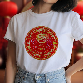 Kinesisk Zodiak Orm Röda/Guld ID542 T Shirt