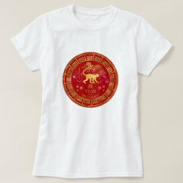 Kinesisk zodiakapa Red/Guld ID542 T Shirt