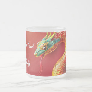 Kinesisk zodiaksymbol 2025 frostad glasmugg