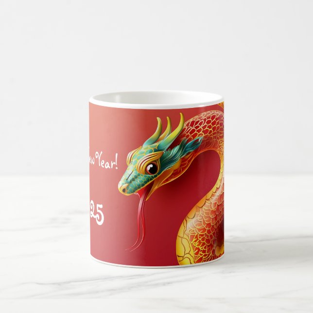 Kinesisk zodiaksymbol 2025 magisk mugg (Center)