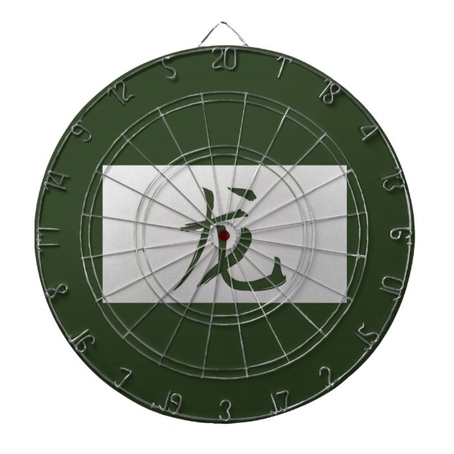 Kinesisk zodiaktecken Dragon-grönt Piltavla (Framsidan)