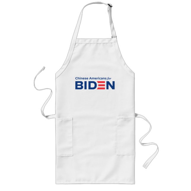 Kinesiska amerikaner för Biden Unisex Apron Långt Förkläde (Framsidan)