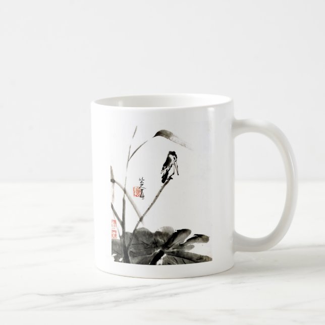 Kinesiska antika akvareller kaffemugg (Höger)