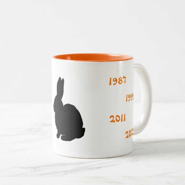 Kinesiska år av kanin 1939-2023 Två-Tonad mugg (Framsida höger)