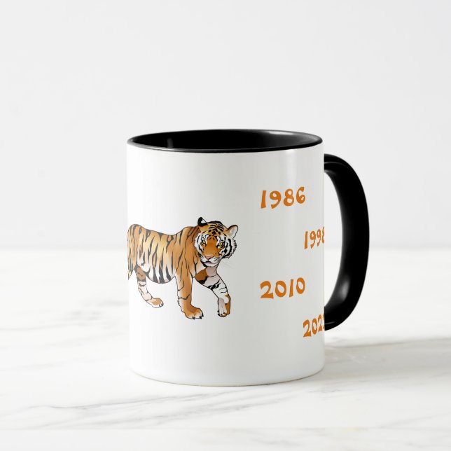 Kinesiska år av tigerillustration mugg (Framsida höger)