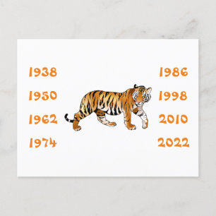 Kinesiska år av tigerillustration vykort