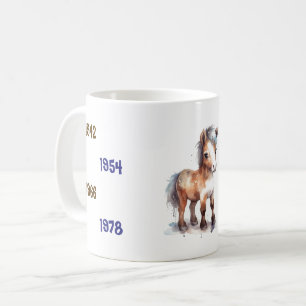 Kinesiska år för hästen 1942 till 2026 kaffemugg