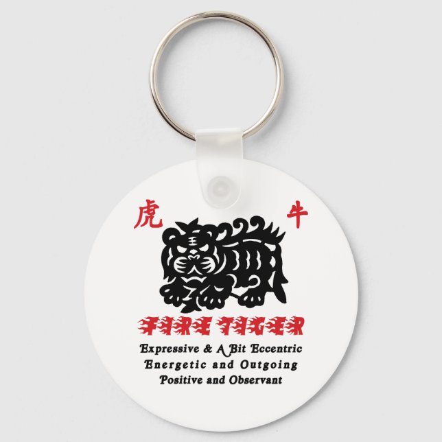 Kinesiska året för brandtigern 1986 nyckelring (Framsida)