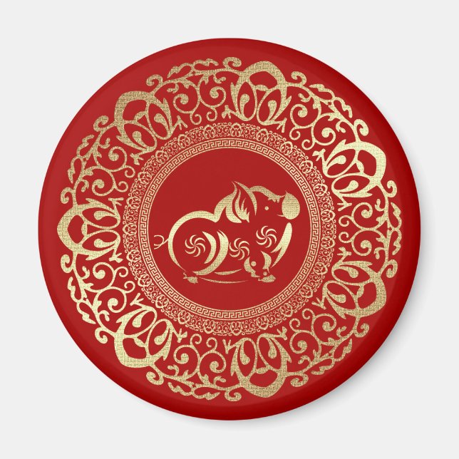 Kinesiska året för Gris-magneter Magnet (Framsidan)