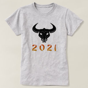 Kinesiska året för silhuetten Ox 2021 T Shirt