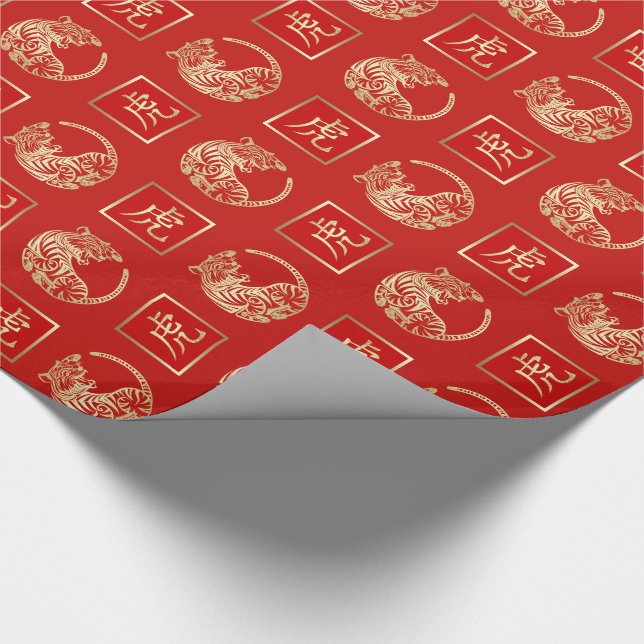 Kinesiska året för tigergåendet presentpapper (Hörn)