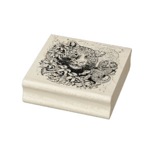 Kinesiska året för tigergummi Frimärke Stämpel