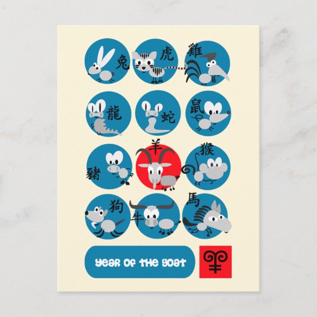 Kinesiska året för vykort för Roligt av gett/skräp (Framsida)