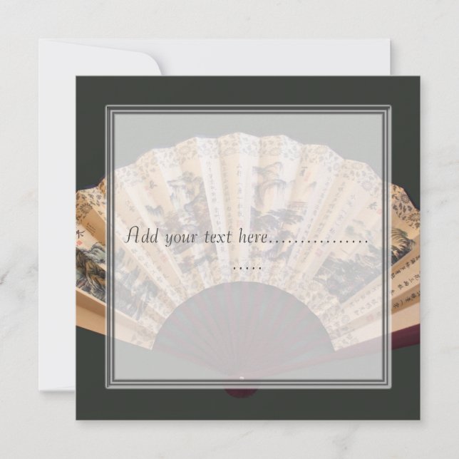 Kinesiska bambusilikefan tomma inbjudningar. inbjudningar (Framsida)