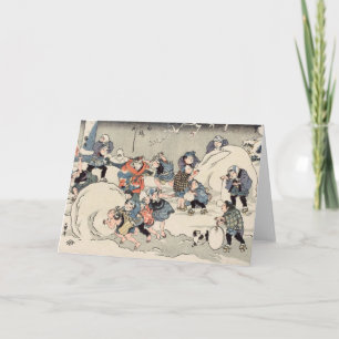 Kinesiska barn Skapar snutbollar Helgkort