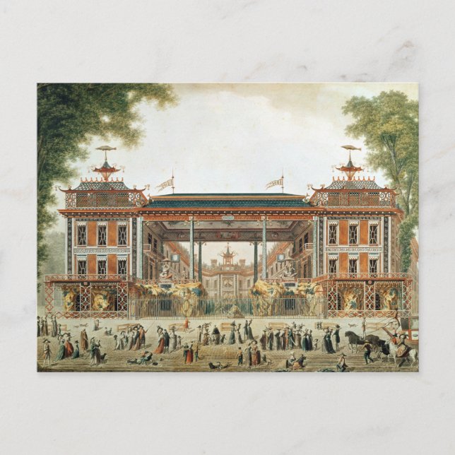Kinesiska Baths i Paris, upprättad av Lenoir Vykort (Framsida)