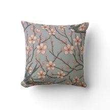 Kinesiska Blommar och fågel Pillow