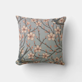 Kinesiska Blommar och fågel Pillow Kudde