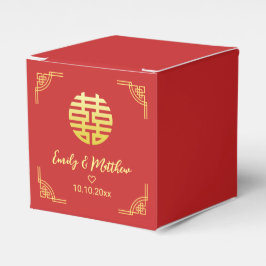 Kinesiska bröllop golden ram dubbla xi presentaskar