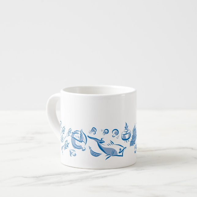 Kinesiska Cuisineet Bläck Teckning Espresso eller  Espressomugg (Framsida vänster)