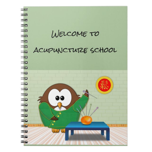 Kinesiska doktor uggla - bärbar dator anteckningsbok (Framsidan)