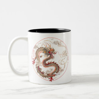 Kinesiska Dragon Art Två-Tonad Mugg