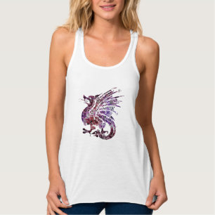 Kinesiska Dragon Art Women's Shirt Linne Med Racerback