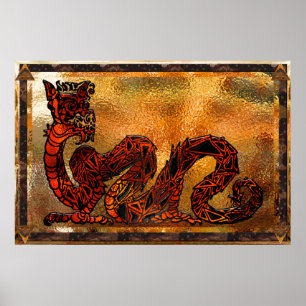 Kinesiska Dragon Asian Motif Poster