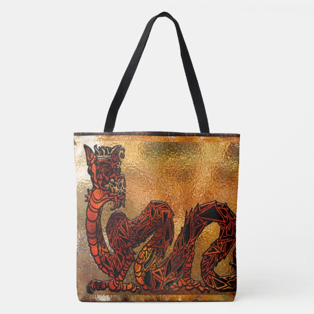 Kinesiska Dragon Asian Motif Tygkasse (Framsida)