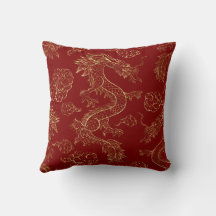 Kinesiska Dragon Guld och Mörk Red