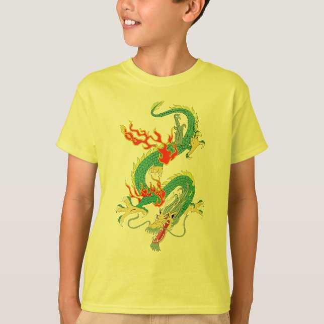 Kinesiska Dragon Kids T-Shirt (Framsida)