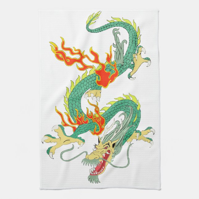 Kinesiska Dragon Kitchen Towel Kökshandduk (Vertikal)