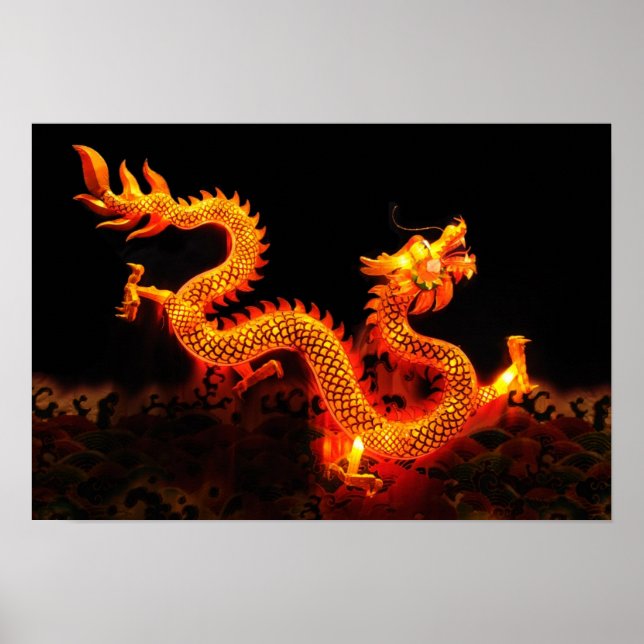 Kinesiska Dragon Lantern Poster (Framsidan)