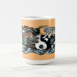 Kinesiska Dragon mot Tiger Magisk Mugg