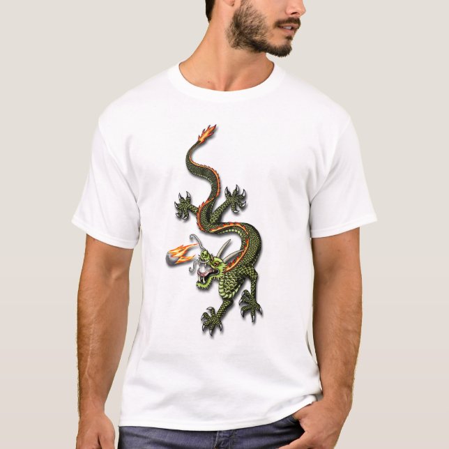Kinesiska Dragon och Pearl T-shirt (Framsida)