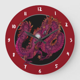 Kinesiska Dragon Pearl Stor Klocka