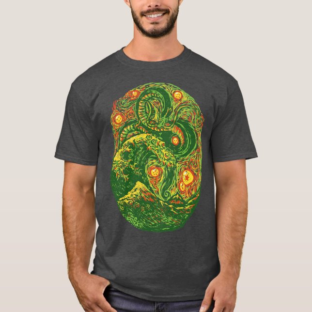 Kinesiska Dragon Post impressionist av Tobe Fonsec T Shirt (Framsida)