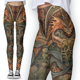 Kinesiska Dragon Tattoo Art Leggings
