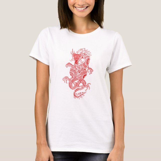 Kinesiska Dragon Tshirt T Shirt (Framsida)