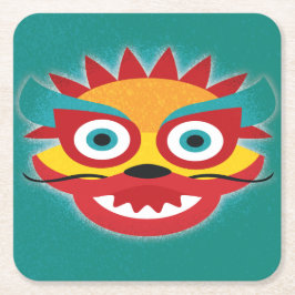 Kinesiska draken, nyår Firande Underlägg Papper Kvadrat