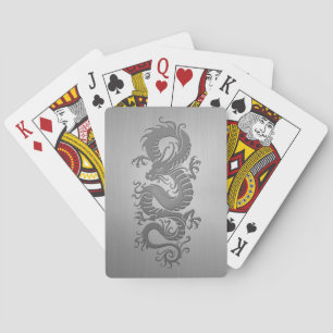Kinesiska draken, rostfritt stål, effekt casinokort