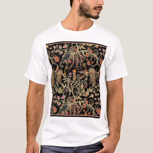 Kinesiska Fairy Blommigt Birds Mönster T Shirt (Framsida)