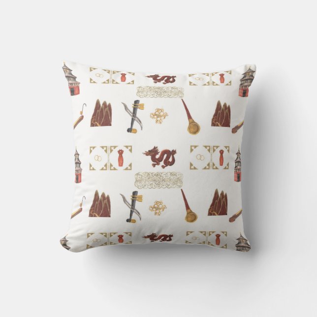Kinesiska favoriter amerikanska MoJo Pillow Kudde (Framsida)