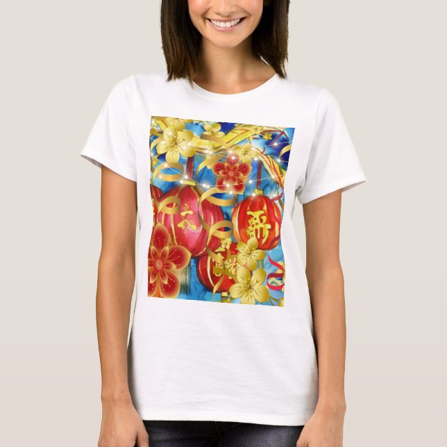 Kinesiska Firande T Shirt (Framsida)
