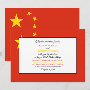 Kinesiska Flagga, Flagga China Bröllop Inbjudningar