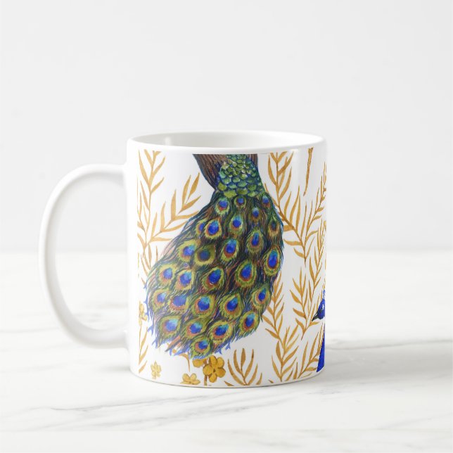 Kinesiska fredsocker, golden sakura, vattenfärg. kaffemugg (Vänster)